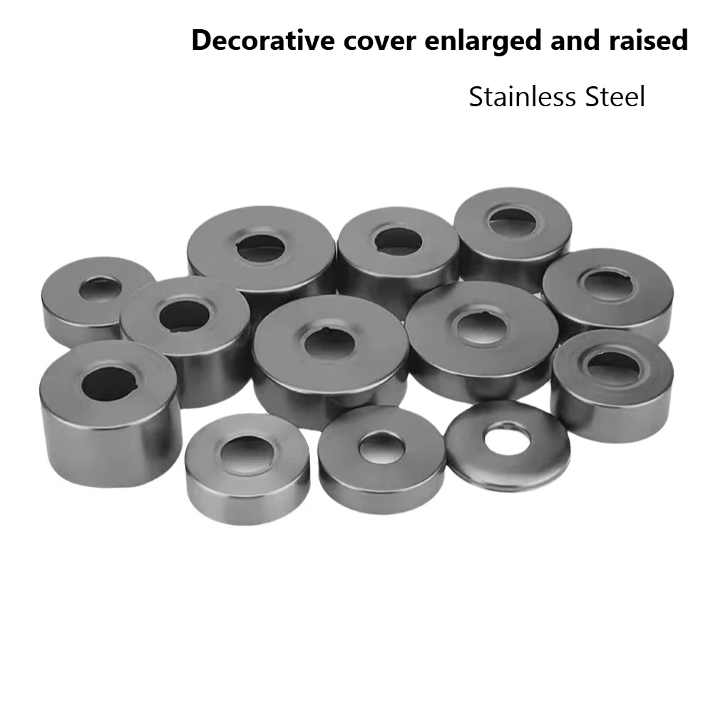 Gun ash shower faucet decorative cover, enlarged and heightened 6 points stainless steel cover