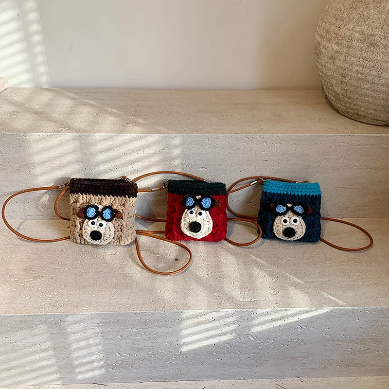 

Children Crossbody Bag Cute Little Dog Girl Woven Purse and Handbags Class Bags for Girl Mother Kids Bag for Girl Сумка Женская
