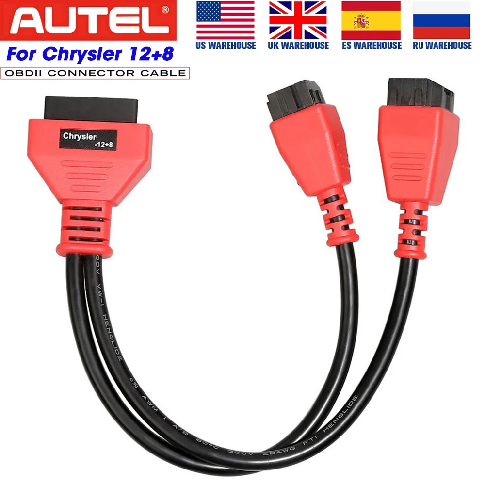 Autel Chrysler 12+8 Programming Cable Adaptor Adpater Connector For Autel MaxiSys MS906BT MS906 MaxiCOM MK906 Elite MS908 MS908P