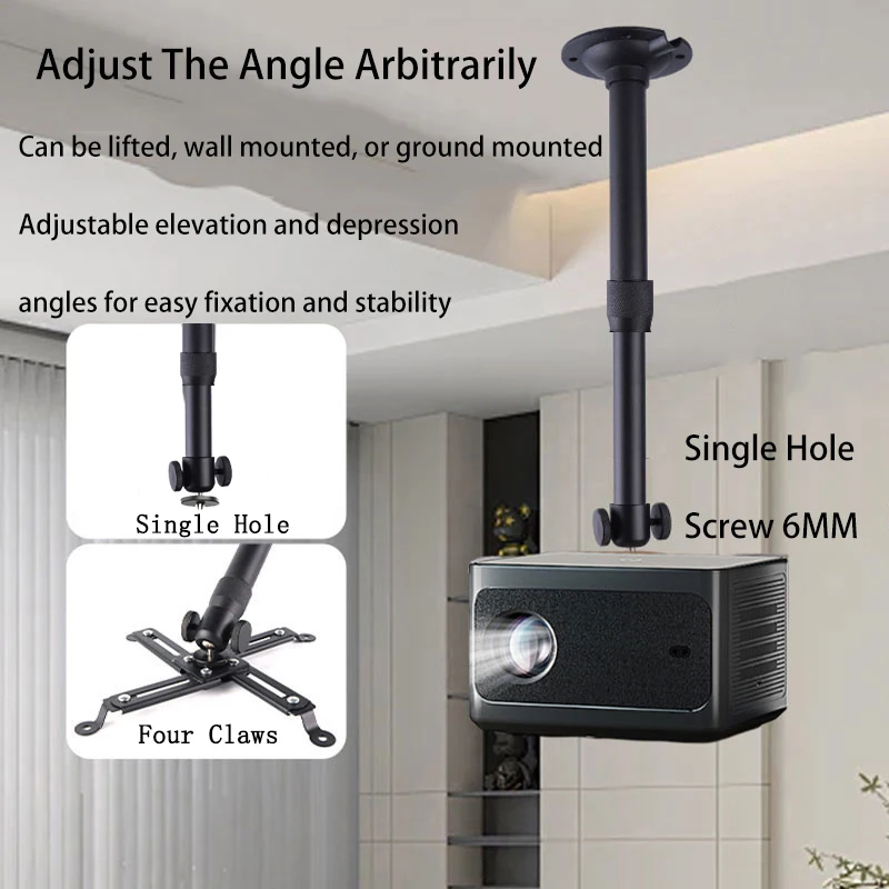 Thinyou 20cm 120cm Universal Pan-Tilt Projector Bracket Hanger Adjustable Ceiling Mount Wall Bracket Holder Projector Stand