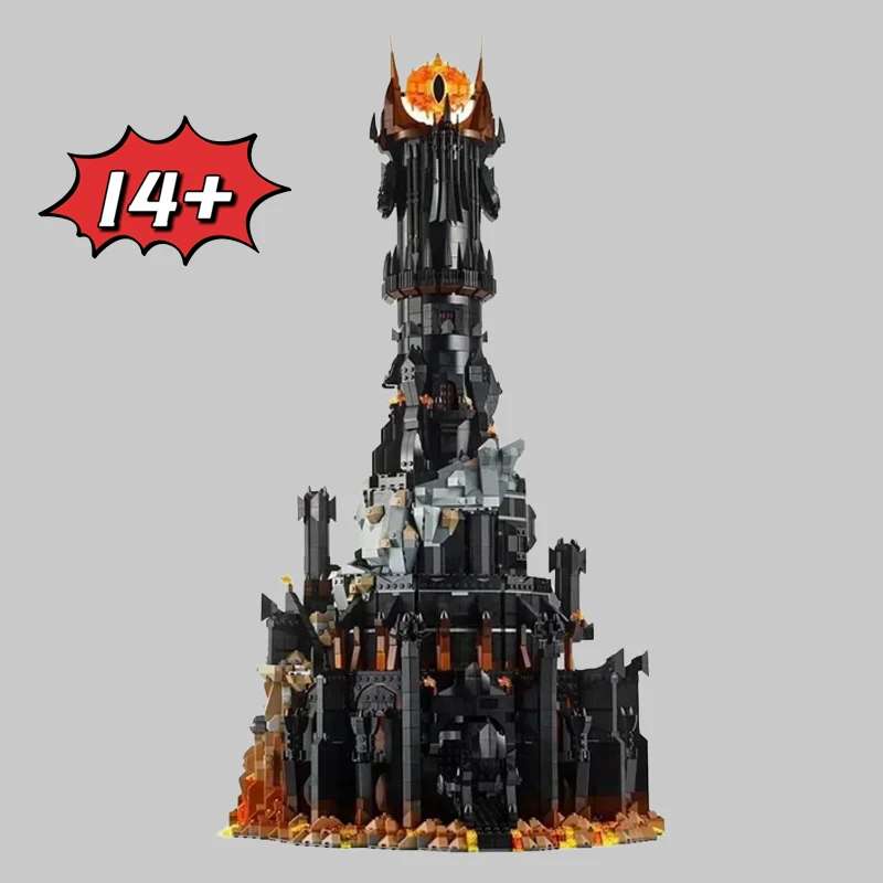 2025 NEUE 5471 Stücke Schwarz Turm Dunkle Modell Bausteine Ziegel Kreative MOC Wohnkultur Spielzeug