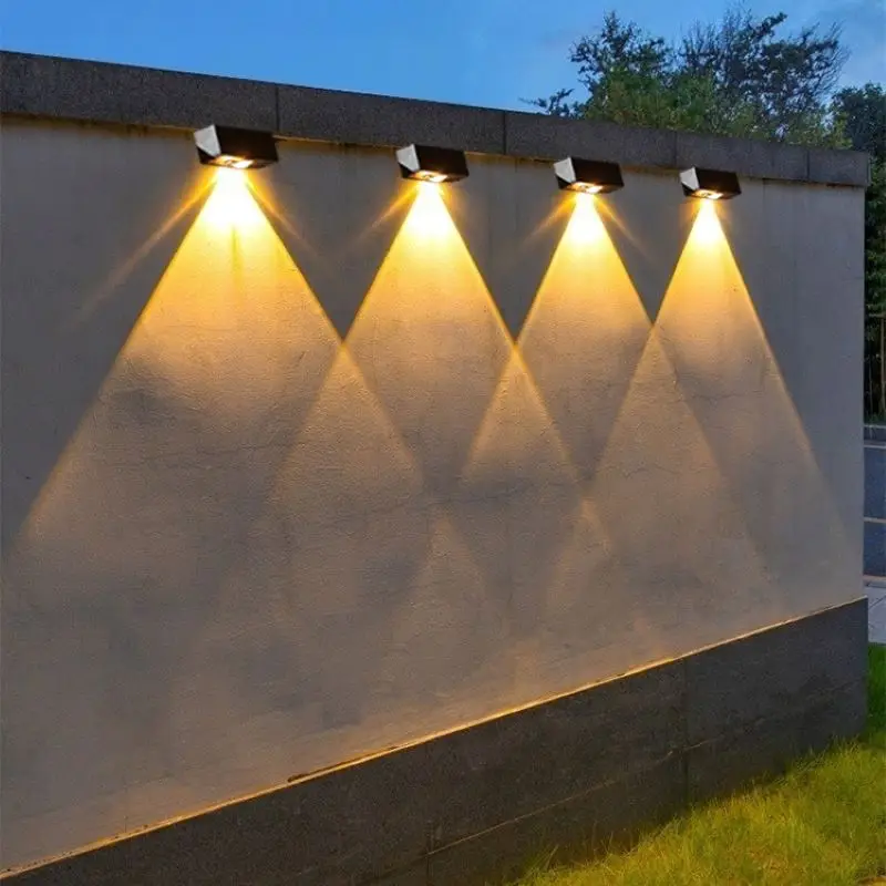 

1/2/4/6PCS Solar Outdoor Waterproof Wall Lamp Courtyard Atmosphere Landscape Lamp Balcony Garden Wall Lamp Wall Washing Lamp