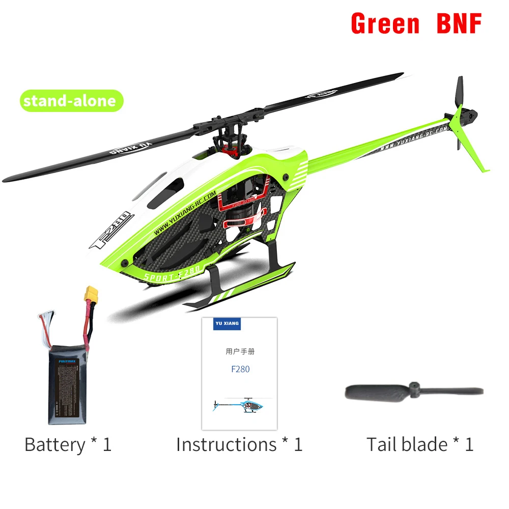 YXZNRC RC Helicopter F280 2.4G 6CH 6-Axis Gyro 3D6G Dual Brushless Direct Drive Motor