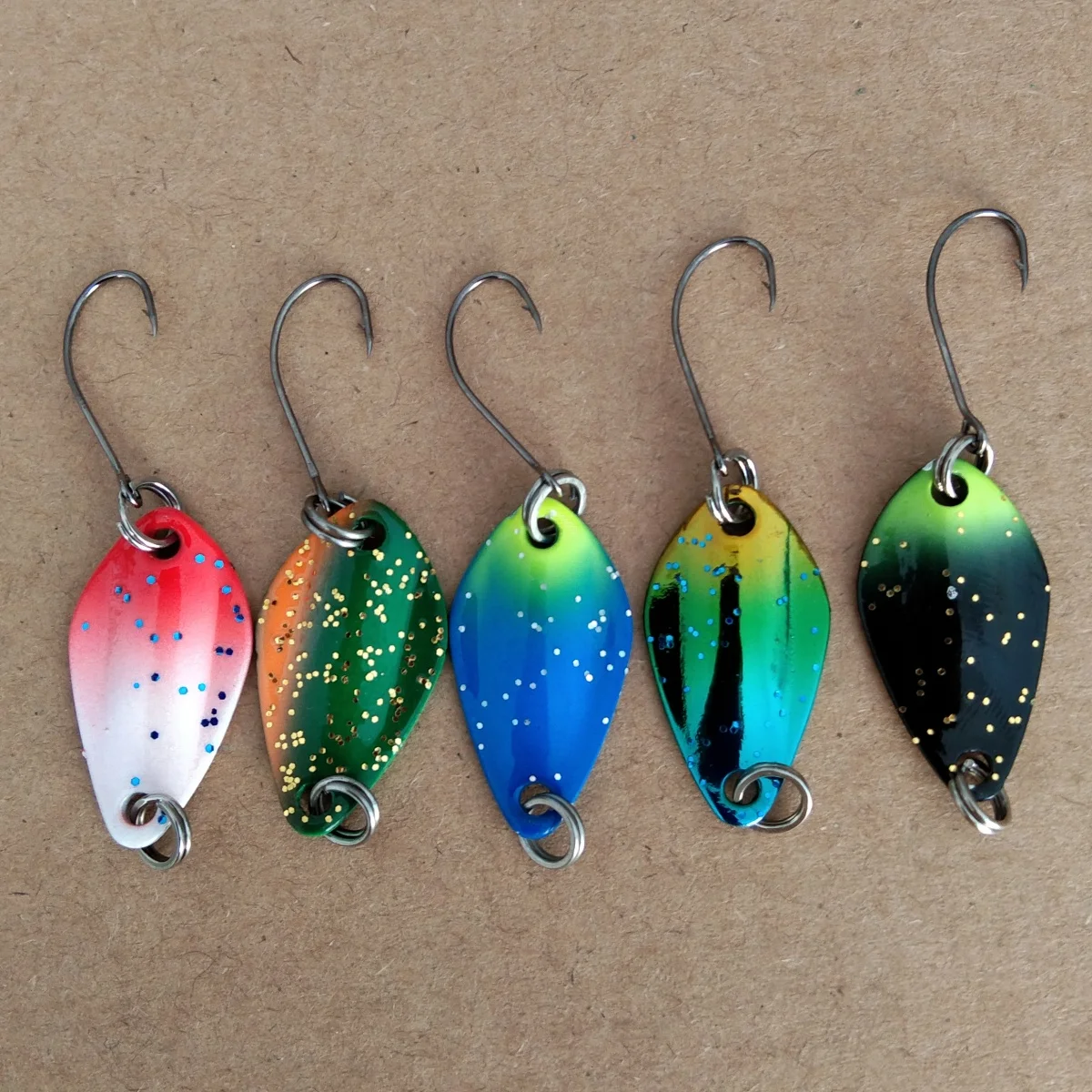 5pcs 1.3g 2.1g Trout Bait Metal Spoon Fishing Lure Wobbler Casting Jigging Tackle Accessories Pesca Chub