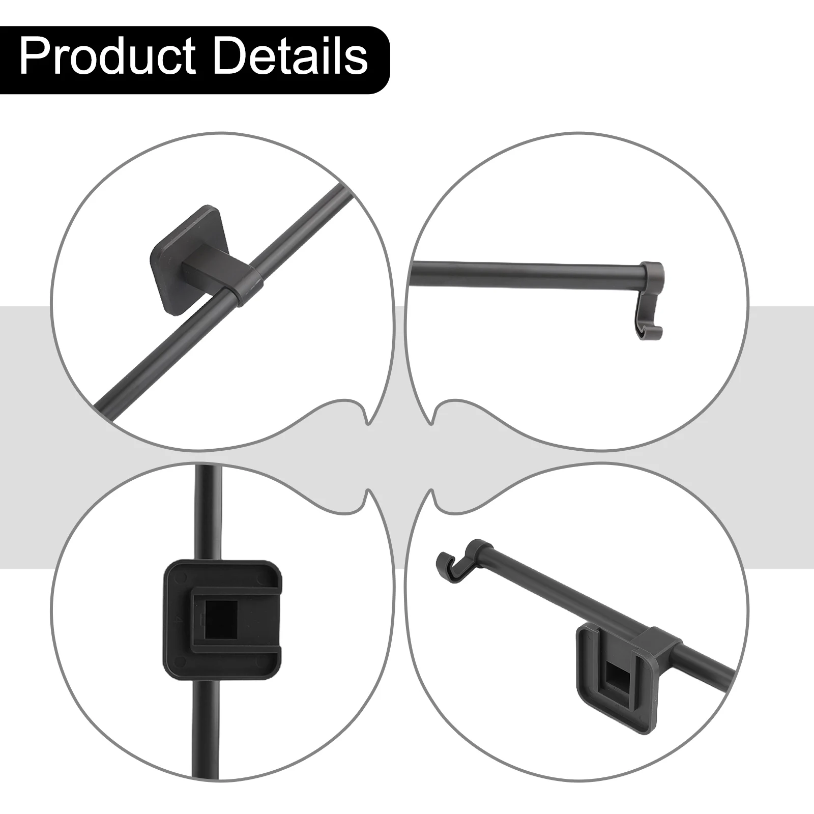 Adjustable Towel Bar Kitchen Towel Rack Smooth for surface Installation Aluminium+ABS Material High-quality Construction