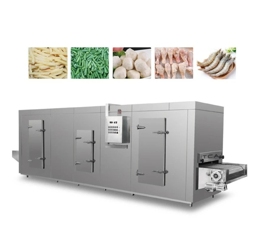 High Quality Automatic Frozen Green Peas IQF Double Drum Spiral Quick Freezer Tunnel Machine Machine