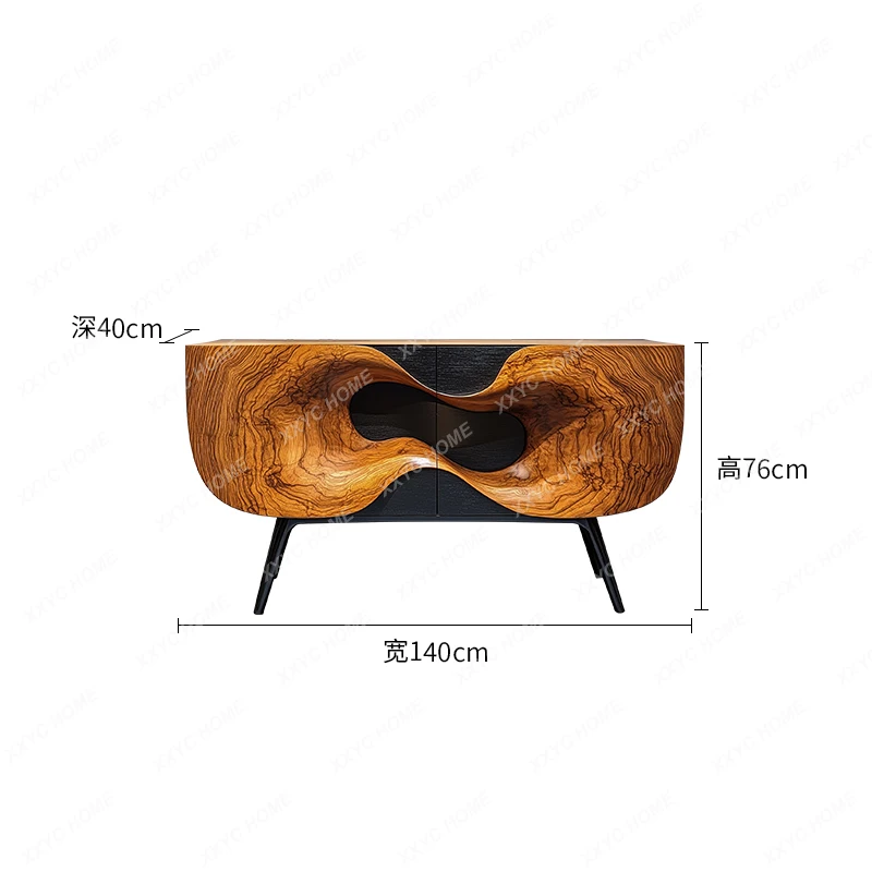 

Creative retro entrance cabinet, solid wood furniture villa living room entrance entrance decorative cabinet locker