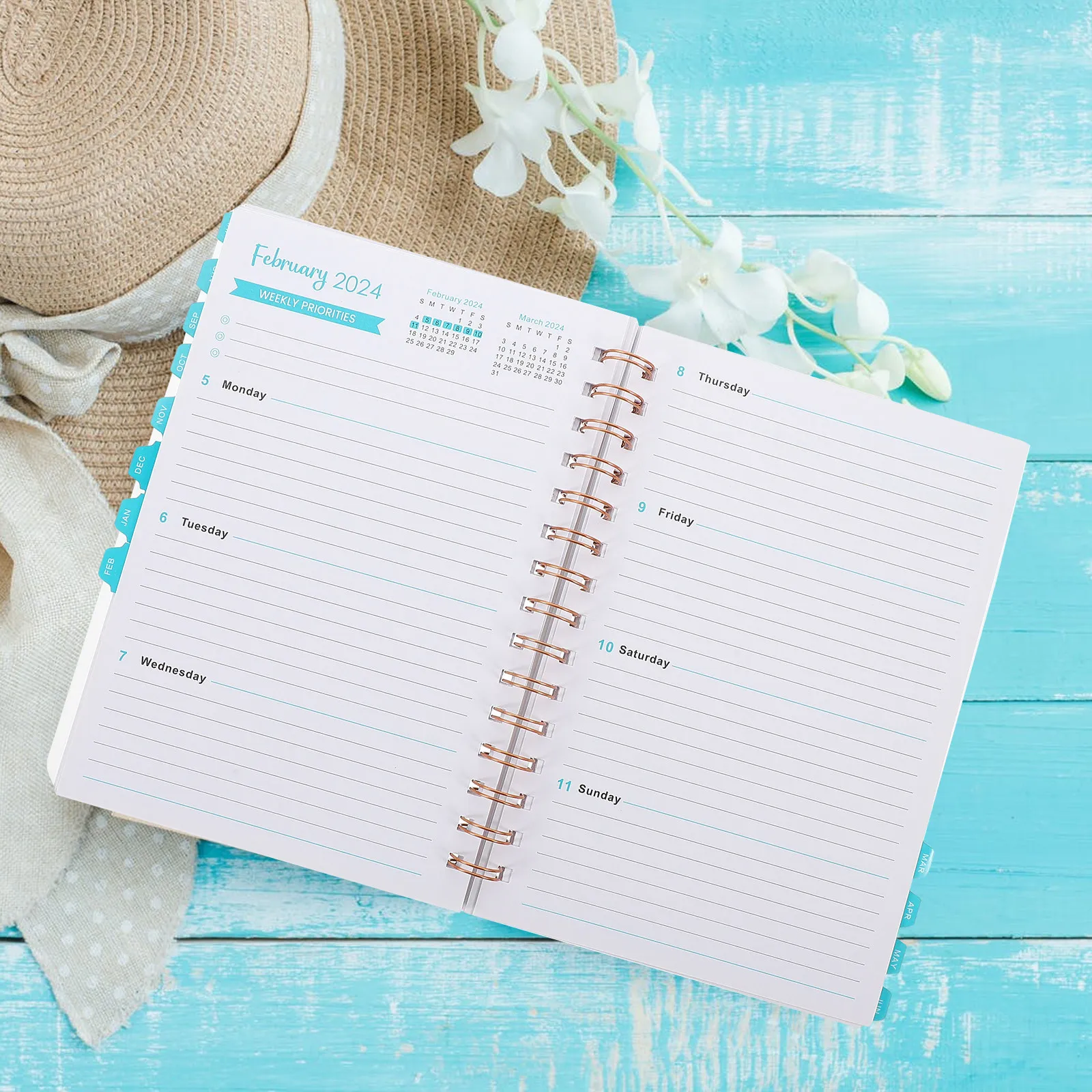 Multi-Function Academic Planner Notebook Portable Daily Planner Organizer for Scheduling Notes Memo Journaling Office Home