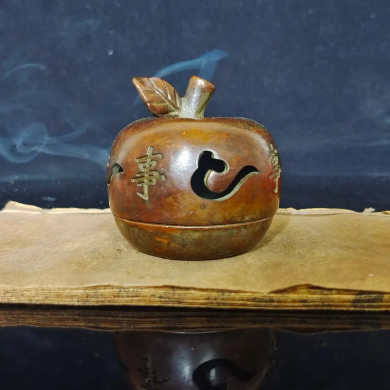 Creative Small Incense Burner All the Best Home Indoor Tea Ceremony Study Plate Copper Incense Burner Small Size Copper Ware Orn