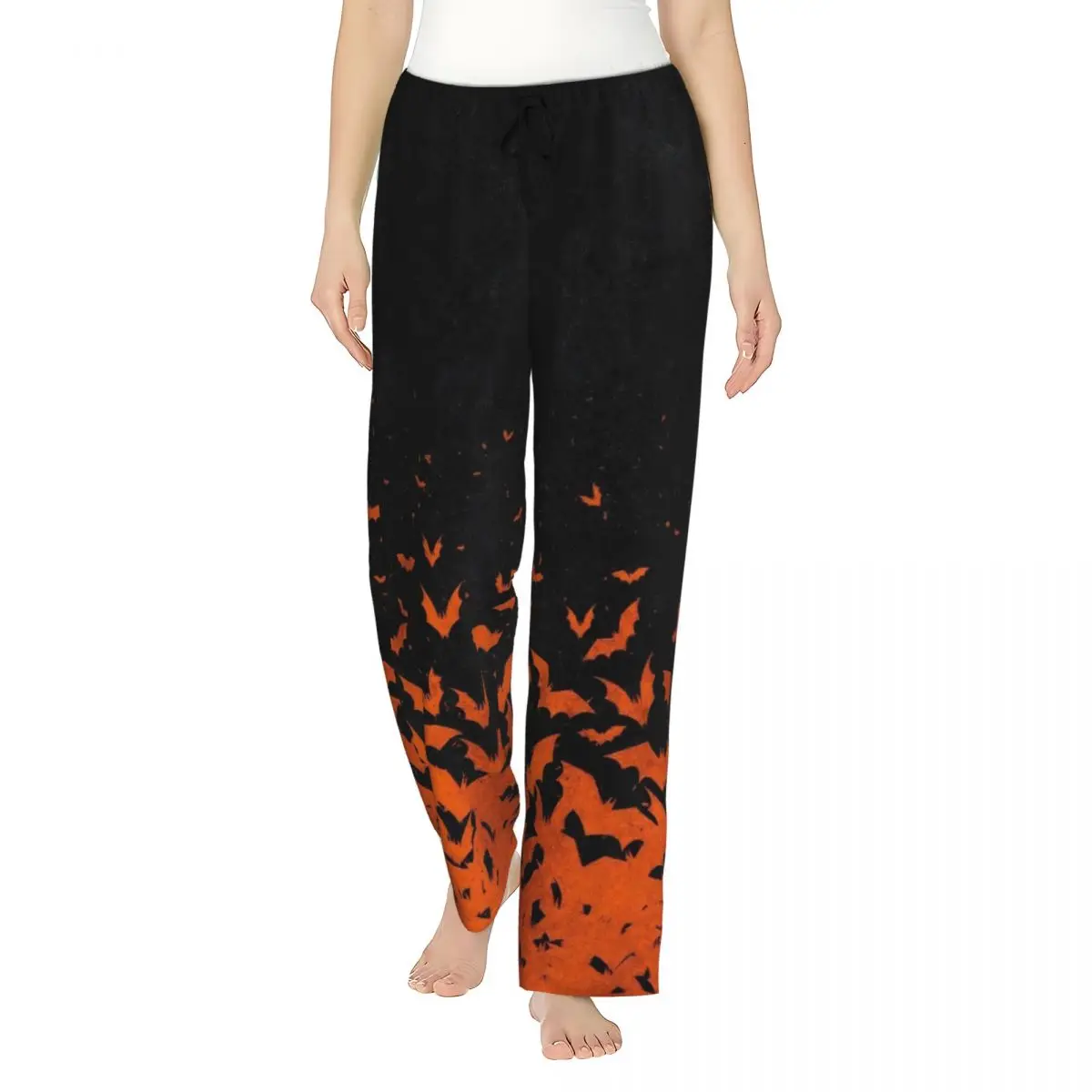Halloween Bats Ladies Loungewear pants Loose Fit Pumpkin Skull Pyjama Pants Dorm Pajama Bottoms