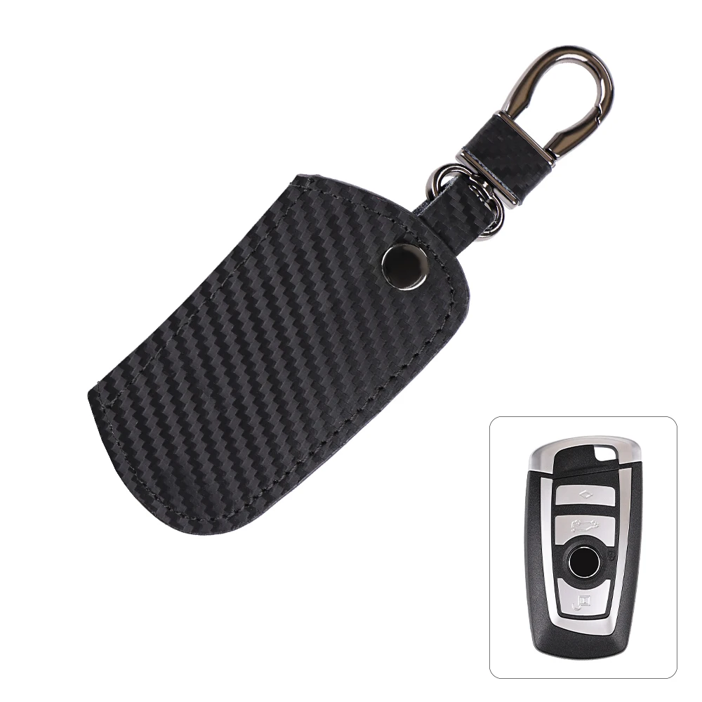 For BMW Key Chain New Carbon Fiber Car Keychain Leather Key Case Cover For BMW 1 3 5 6 Series X5 X6 Z4 Car Accessory Car Styling