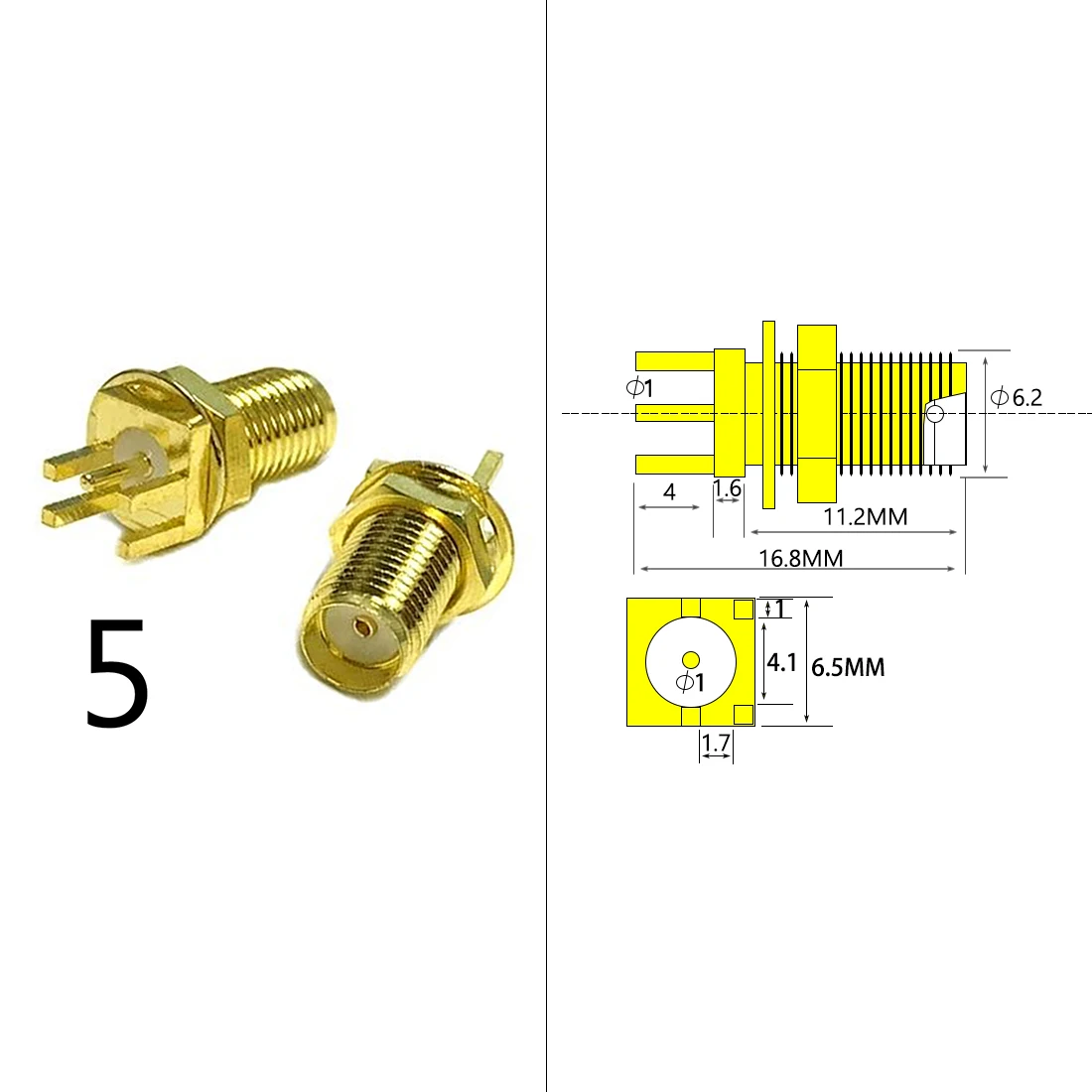 1PC SMA Male/ Female Jack RF Connector PCB Mount Solder Post Wire Terminal Adapter Goldplated Straight Right Angle Wholesale