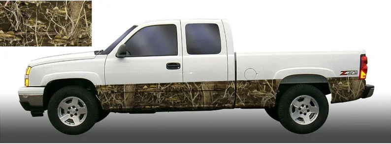 Bushwolf walleye camouflage rocker panel stripes vinyl graphic decal