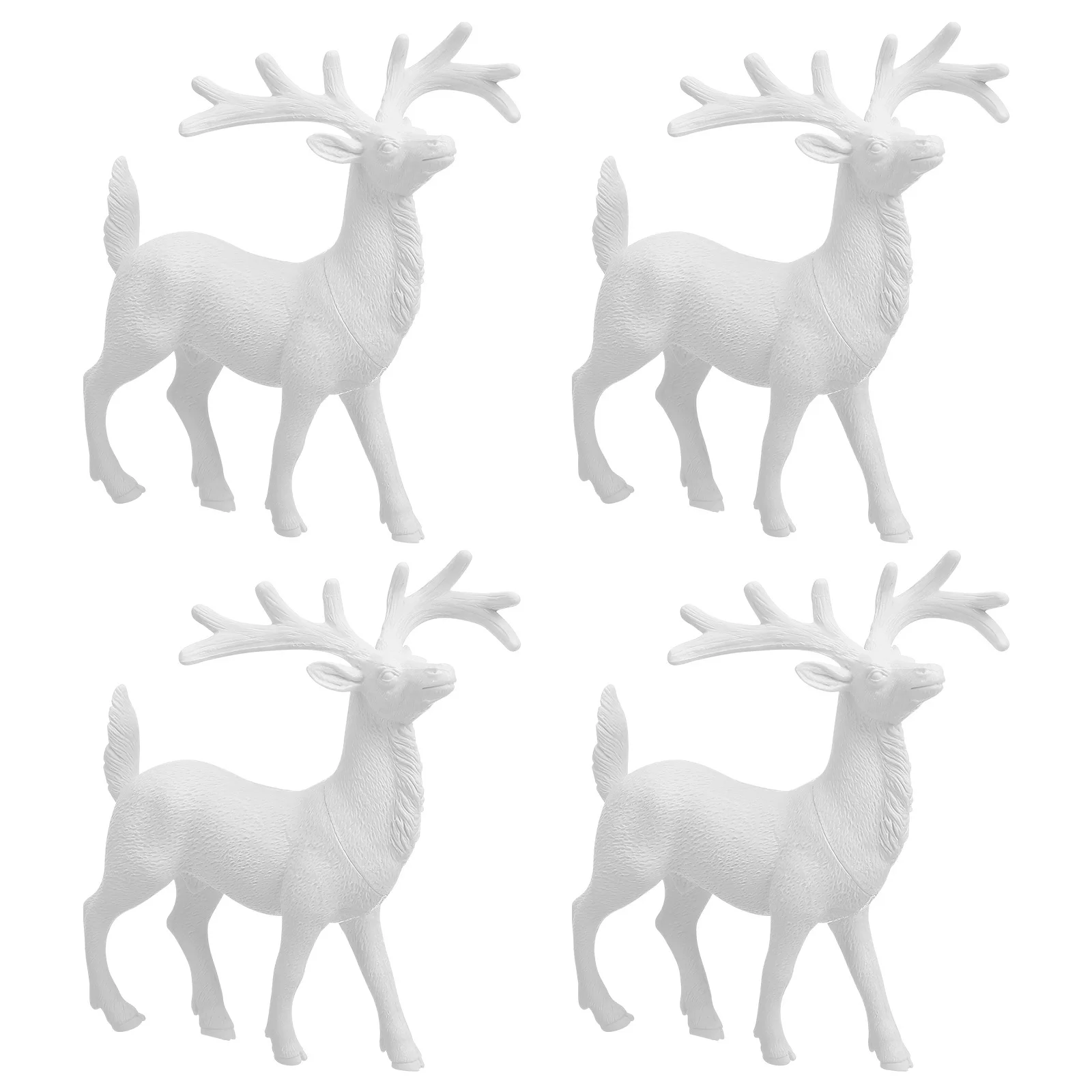 

4Pcs 14Cm Deer Decor Miniature Animal Ornament for Desktop Festival Party New Year Home Decoration Accessory