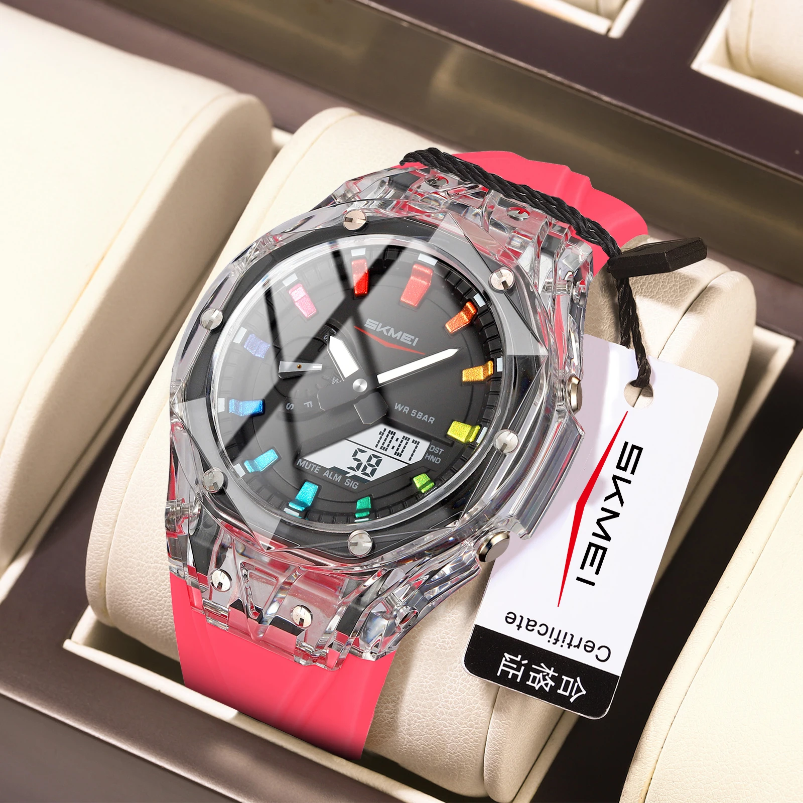 SKMEI Male Creative 5 Alarm Digital Watches Sports Watch For Men Women Waterproof World Time Electronics Wristwatch Reloj Hombre
