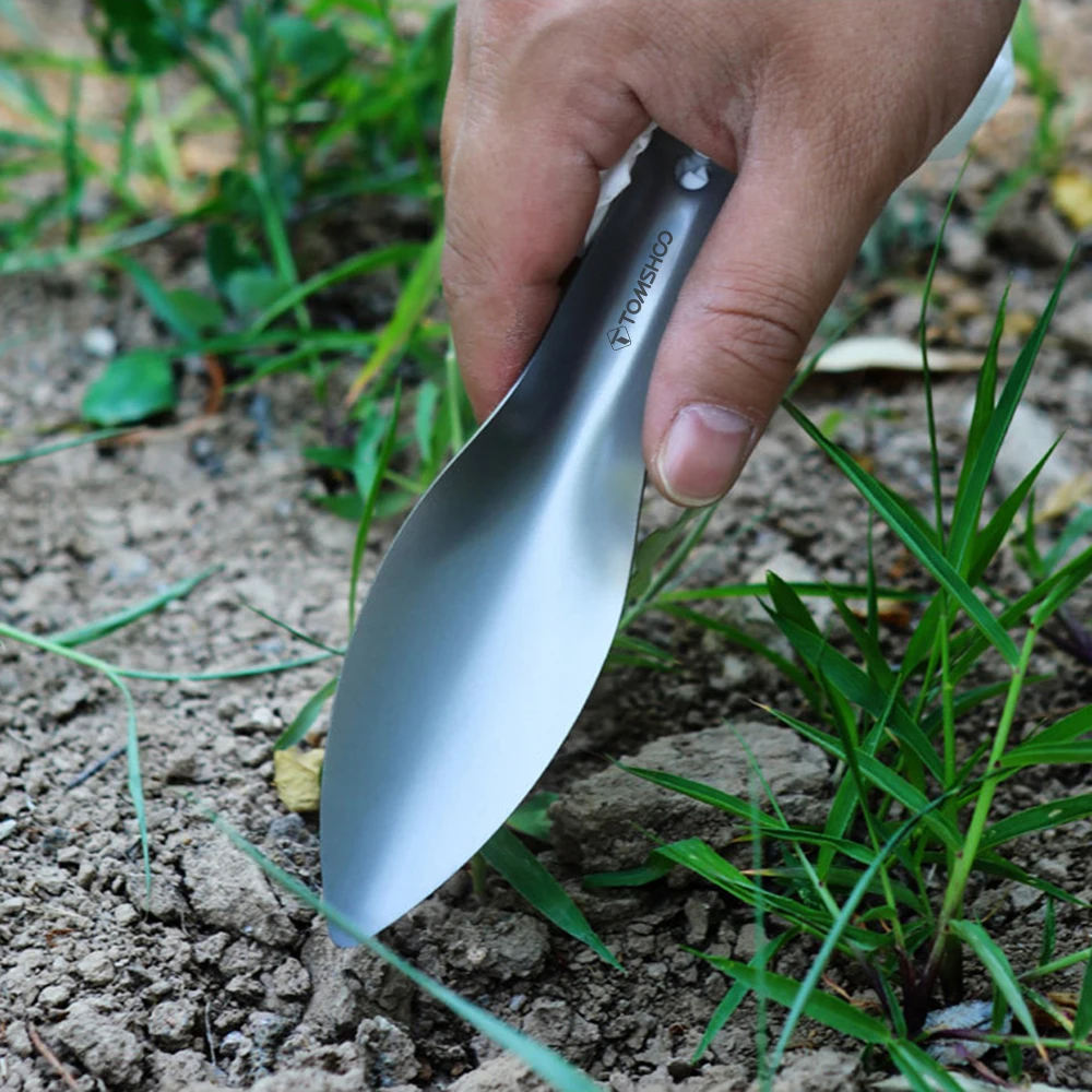 TOMSHOO Tytanowa ręczna łopata ogrodowa Outdoor Camping Shovel dla l Outdoor Camping Hiking Backpacking Trowel