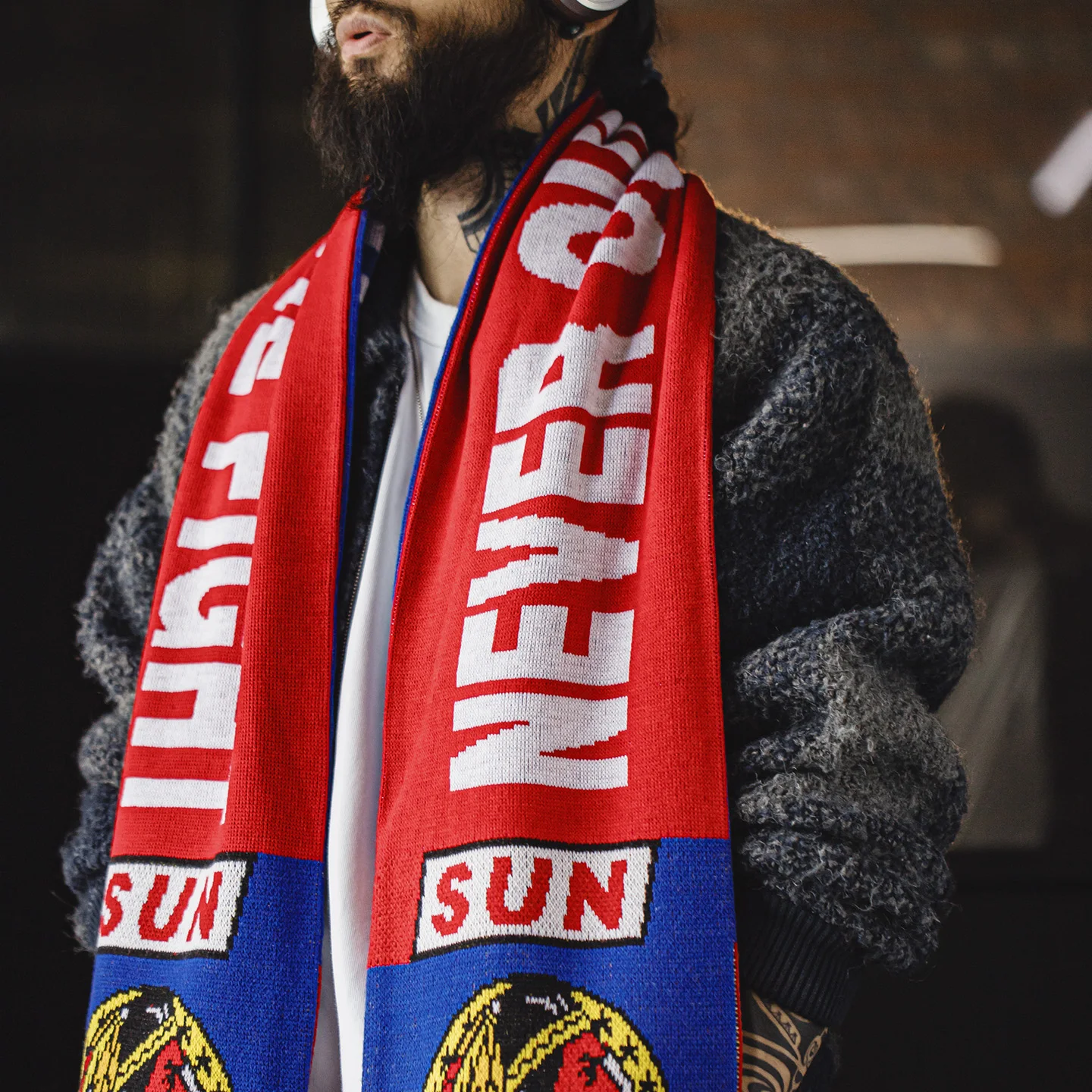 maden-men's-retro-color-block-football-fans-scarf-warm-thick-long-knit-shawl-fringe-trim-for-versatile-fall-winter-neck-warmer