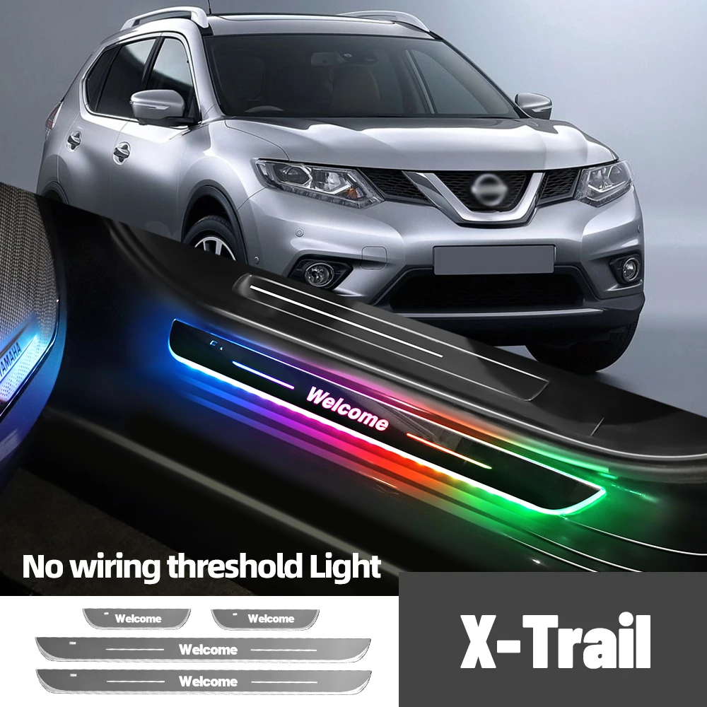 

For Nissan X-Trail XTrail X Trail T30 31 32 33 Car Door Sill Light Customized Logo LED Welcome Threshold Pedal Lamp Accessories