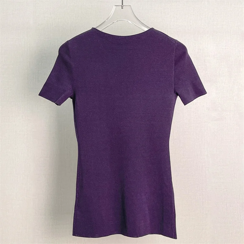 Women's t-shirt New elastic slim fit short sleeved top for autumn 2026 Casual versatile round neck pullover y2k women's corset