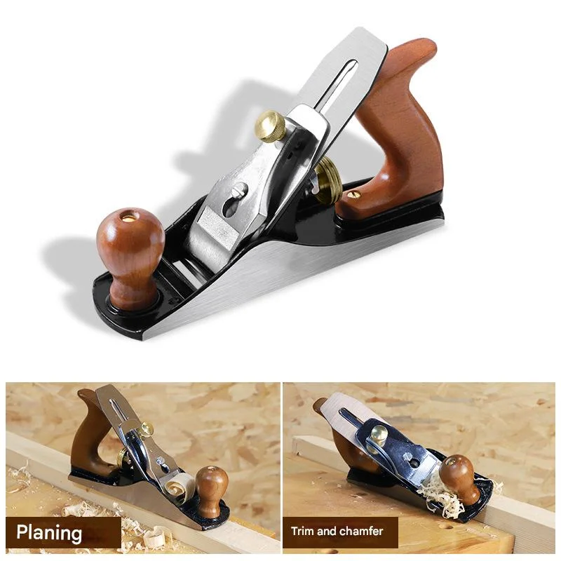 Planer Kayu Presisi dari Besi Cor untuk Finishing Permukaan Kayu Keras dan Lunak, dalam Kotak Penyimpanan Kayu