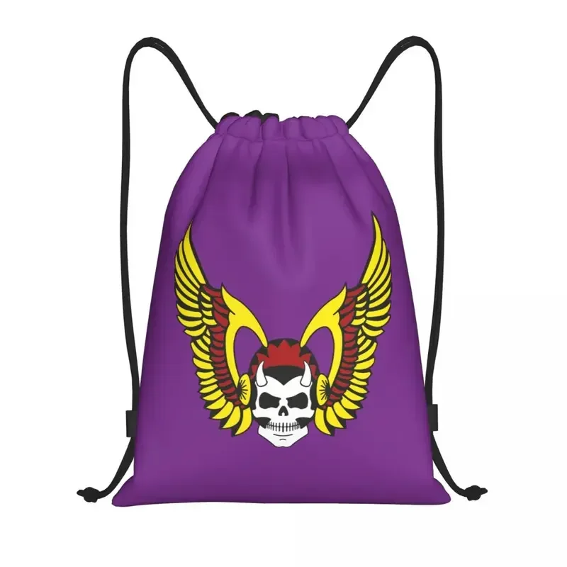 

Custom Hell HAMC Angel Drawstring Backpack Women Men Gym Sport Sackpack Foldable Motorcycle Club Shopping Bag Sack