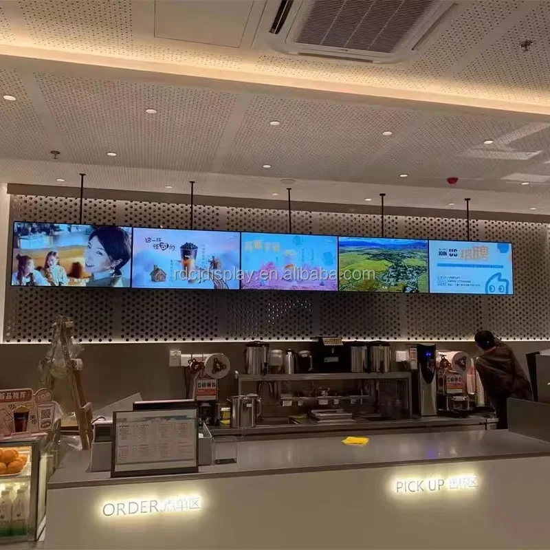 Factory Directly Selling 55 Inch Indoor Ceiling Hanging LCD Advertising Player 4K Digital Signage Display Window Facing Kiosk