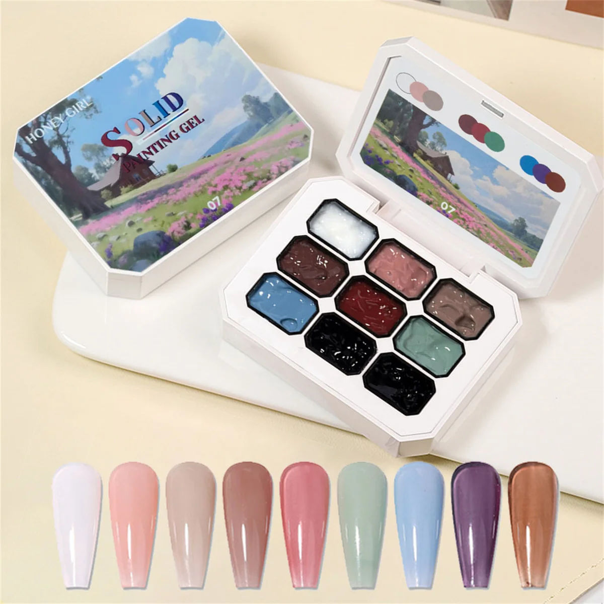 1PC 9 Colors Patting Painting Gel Nail Polish Blooming Transfer Design UV&LED Soak Off Gel Varnish Gradient Pat Gel Palette Diy