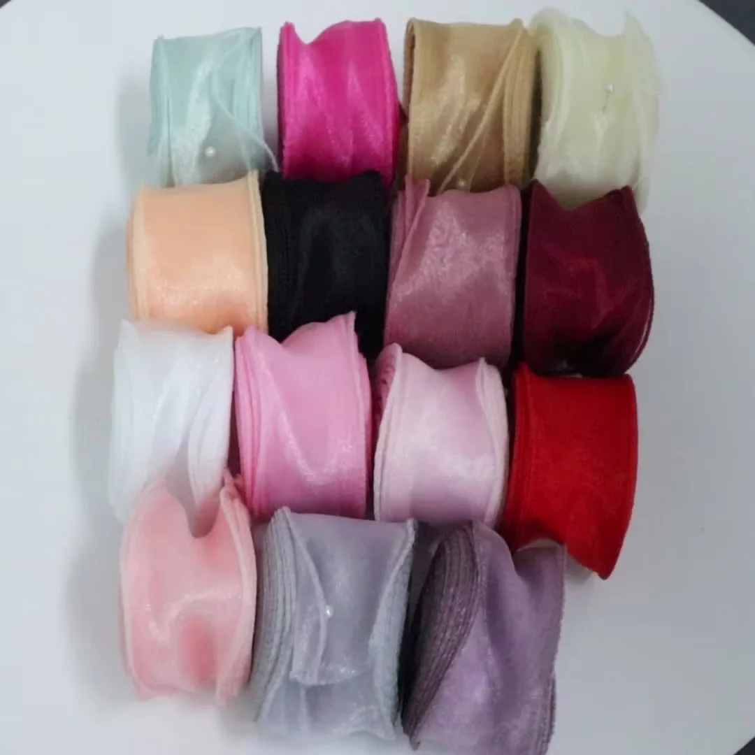 9Meters/Roll Chiffon Silk Fishtail Organza Ribbon For DIY Craft Gift Wrapping Decoration Wedding Bouquets Wreath Sewing Supplies