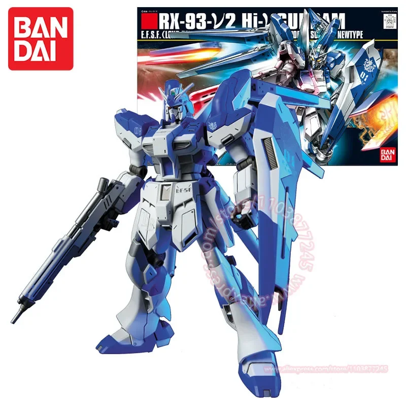 BANDAI HGUC 1/144 RX-93-V2 HI-V GUNDAM Children's Toy Peripheral Model Ornaments Decorative Joints Movable Assembly Figure