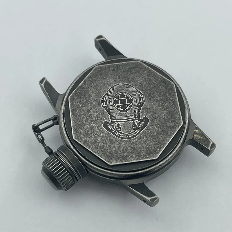 Vintage Style 36mm Stainless Steel Sandblast Frogman Dive Watch Case K1 Bubble Glass Suitable For NH35/36 Automatic Movement