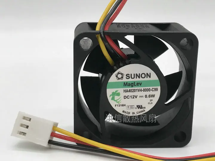 

SUNON HA40201V4-0000-C99 DC 12V 0.6W 40x40x20mm 3-Wire Cooling Fan