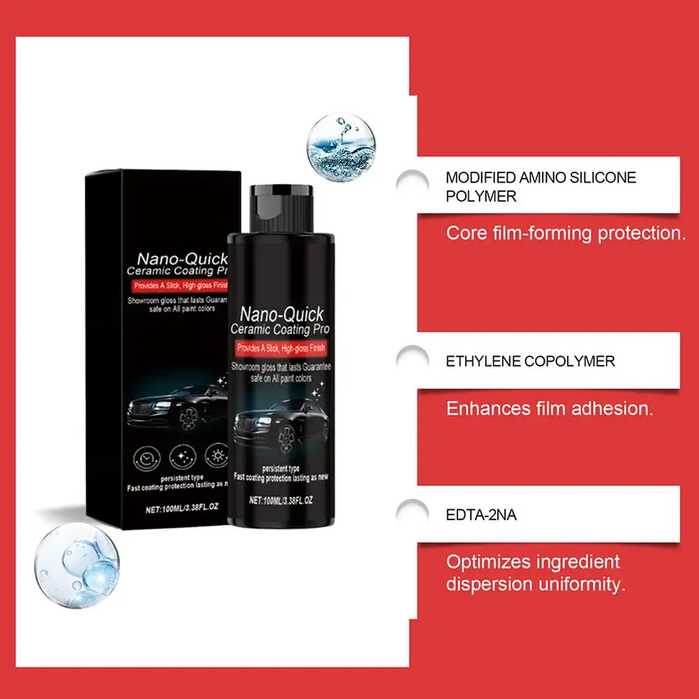 100ml Car Nano Ceramic Coating Advanced Hydrophobic Dust-Proof Formula For Auto Paint Protection Long-Lasting Gloss