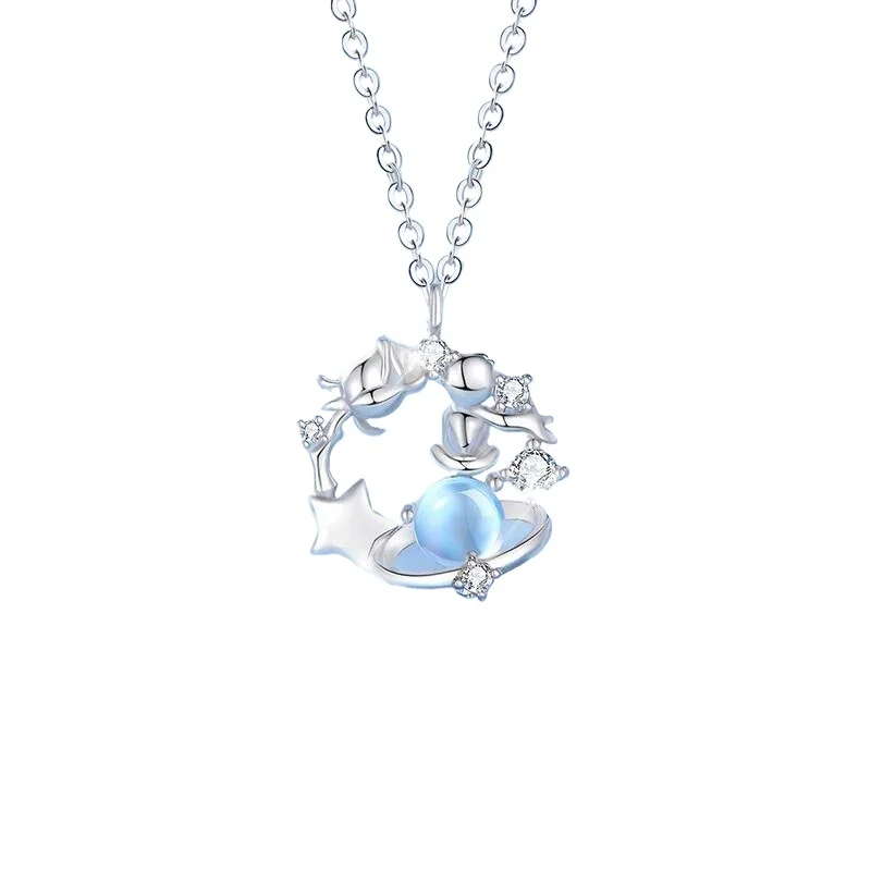 

New sterling silver necklace women's light luxury niche premium pendant S999