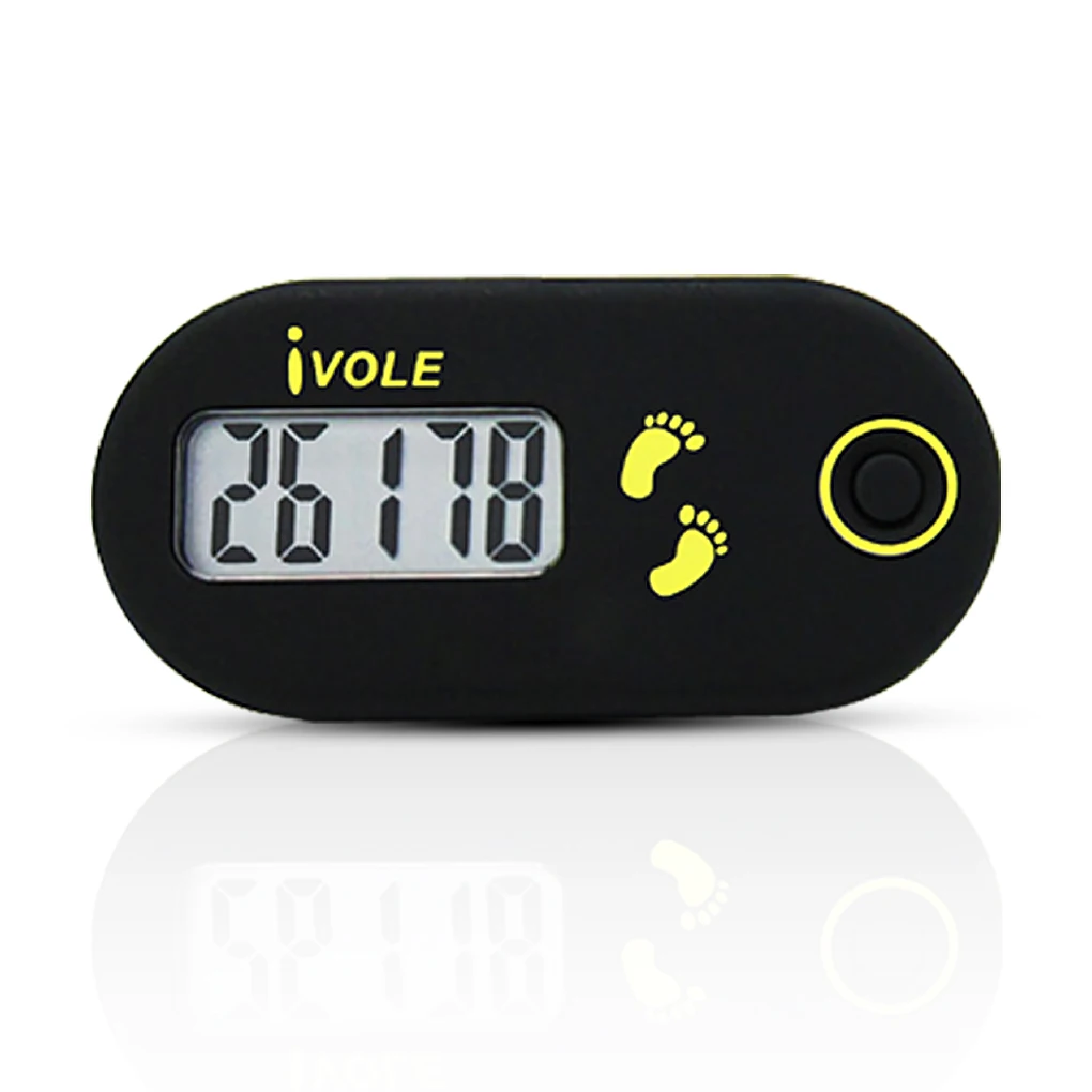 Single Function 3D Electronic Pedometer Simple Mini Step Counter Walking 3D Digital Pedometer For Exercise Men Women (Black)