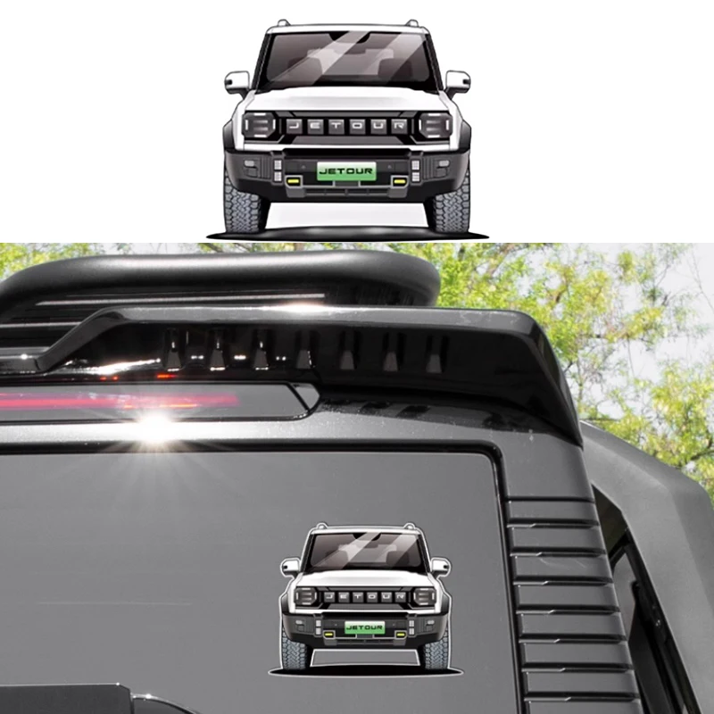 Car Rear Window Warning Sticker Fit for JETOUR Traveler T2 2024 Modified Auto Tailgate Reminder Sticker Car Exterior Accessories