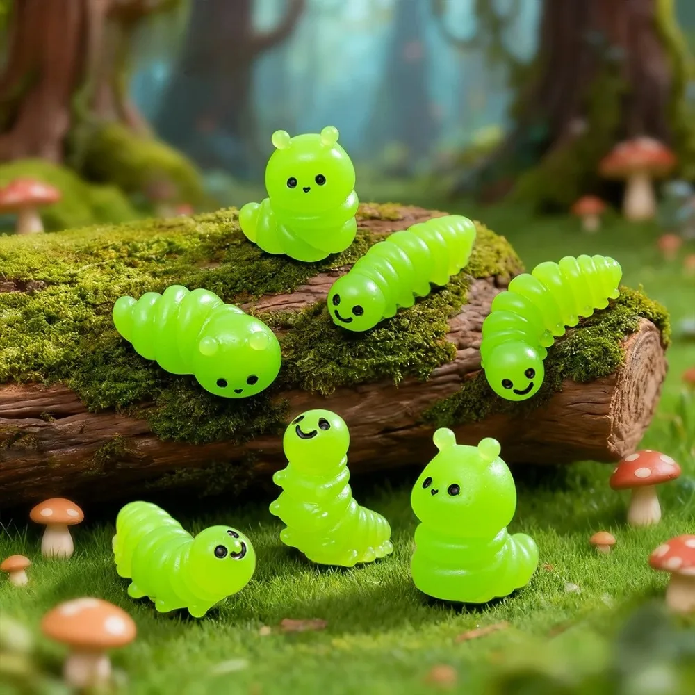 20-100pcs Mini Resin Simulated Caterpillar Small Plastic Miniature Animal Figures for DIY Fairy Garden Micro Landscape Ornament