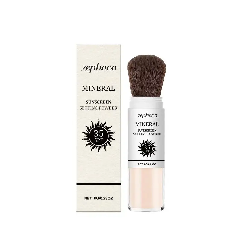 Natural Color Protective Setting Powder Lightweight Long Lasting Sweatproof Refreshing Travel Portable Sunscreen Setting Powder view 6