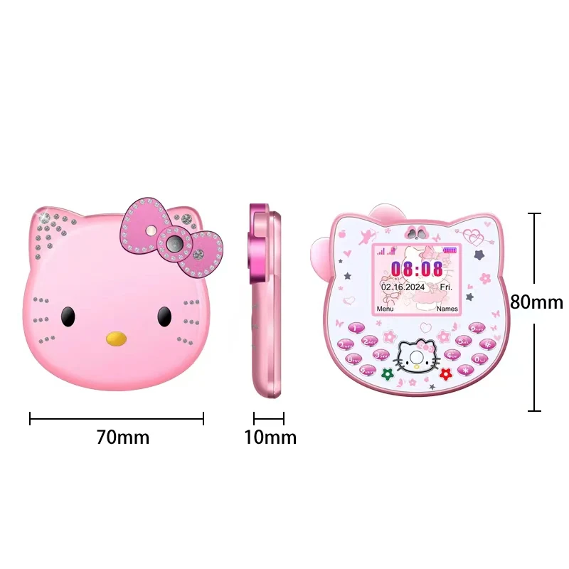 Anime Sanrio Kawaii Hallo Kitty Figuren Handy Kawaii Handy Cartoon Student Kinder Mini Handy Mädchen Geschenk