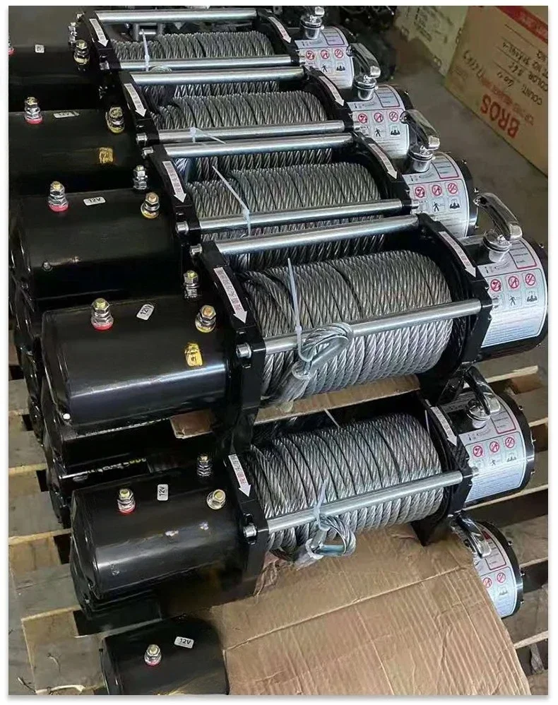 12 Volt Electric Vehicle Traction Winch 12,000 Pounds Portable 24v Winch Electric 12v Car 4x4