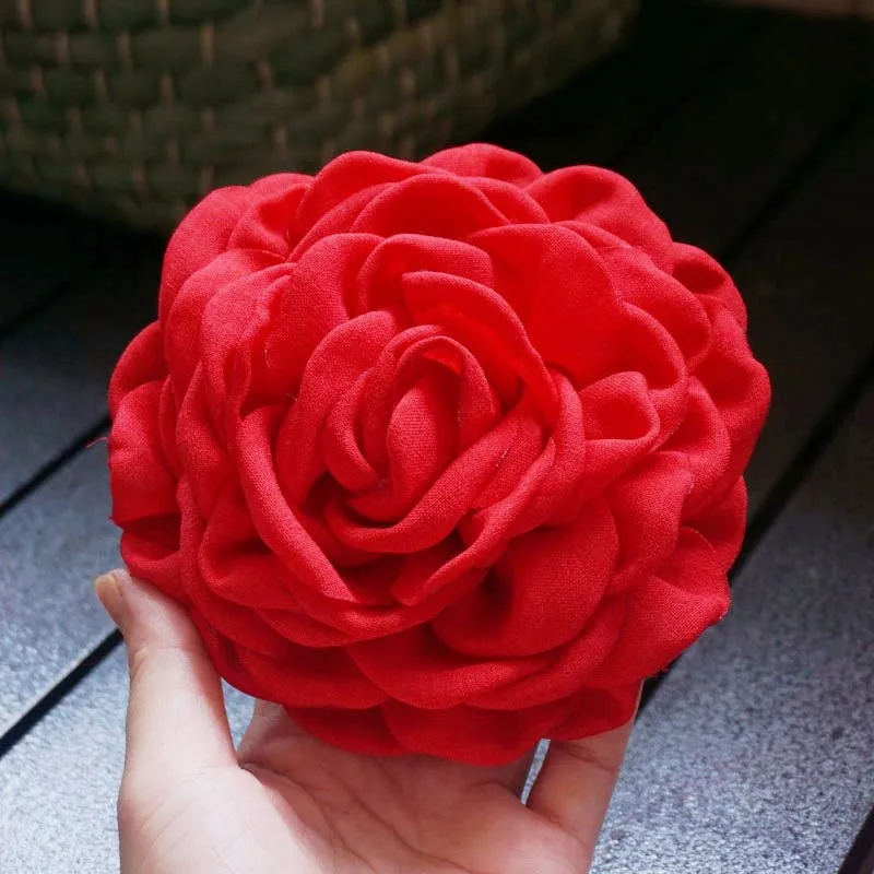 9-12cm Fashion Fabric Brooch Burned Petals Flower Brooch Pins For Woman Party Clothing Accessories Badges Gifts 9/12cm