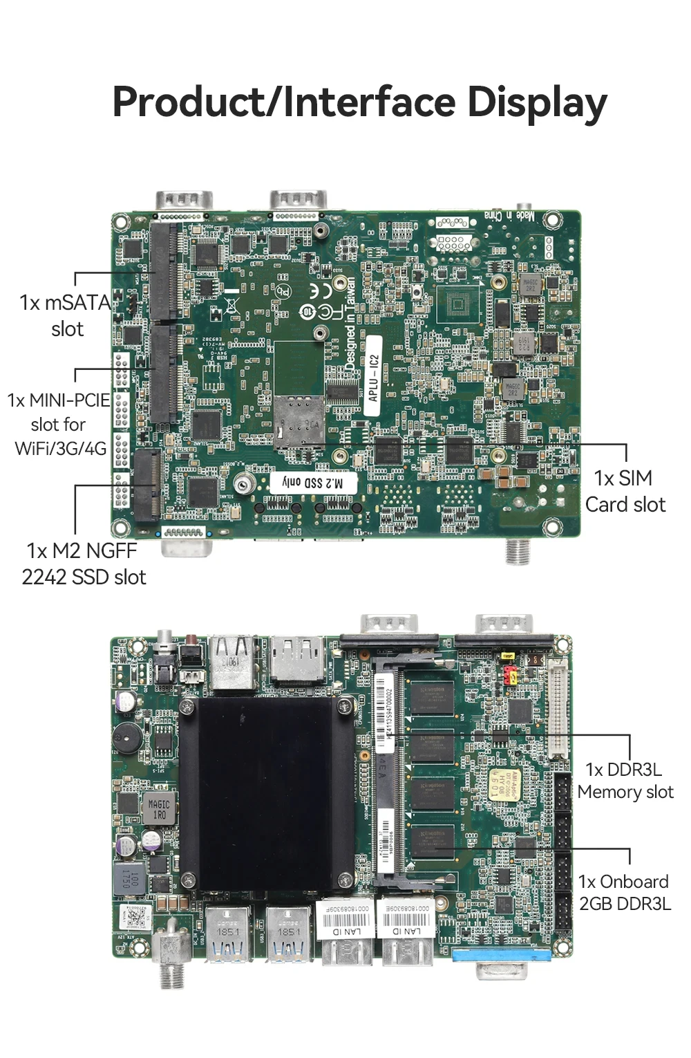 HelorPC-Mini PC industrial fanless com átomo inter, E3940, 2G a bordo, apoio DDR3, Win10, LINUX, cão de guarda, PXE, 2LAN, 2COM