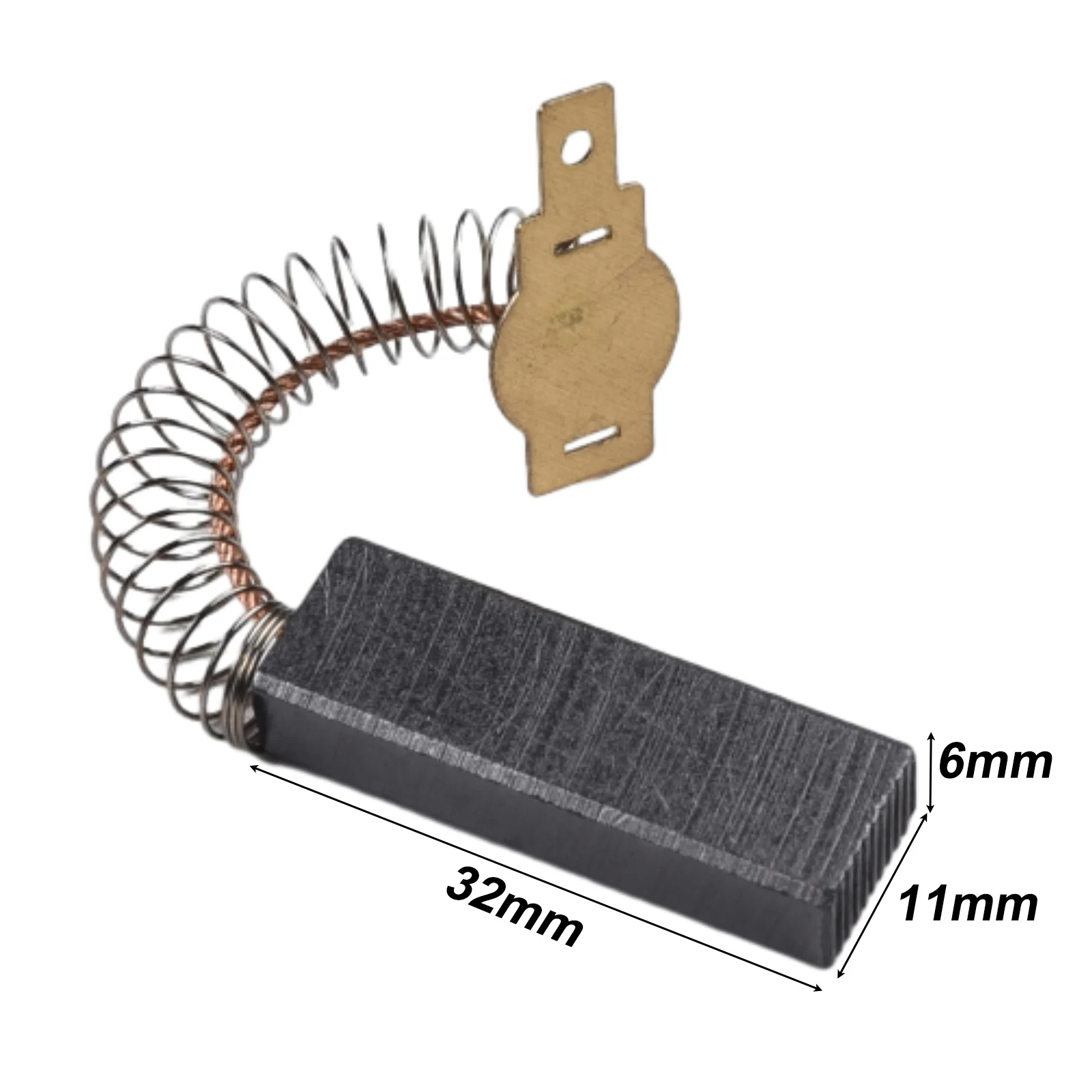 2/10 Pcs Motor Carbon Brushes 32x11x6mm For Electric Motors Rotary Tools Vacuum Cleaner Parts With Holder Spring Black Gray