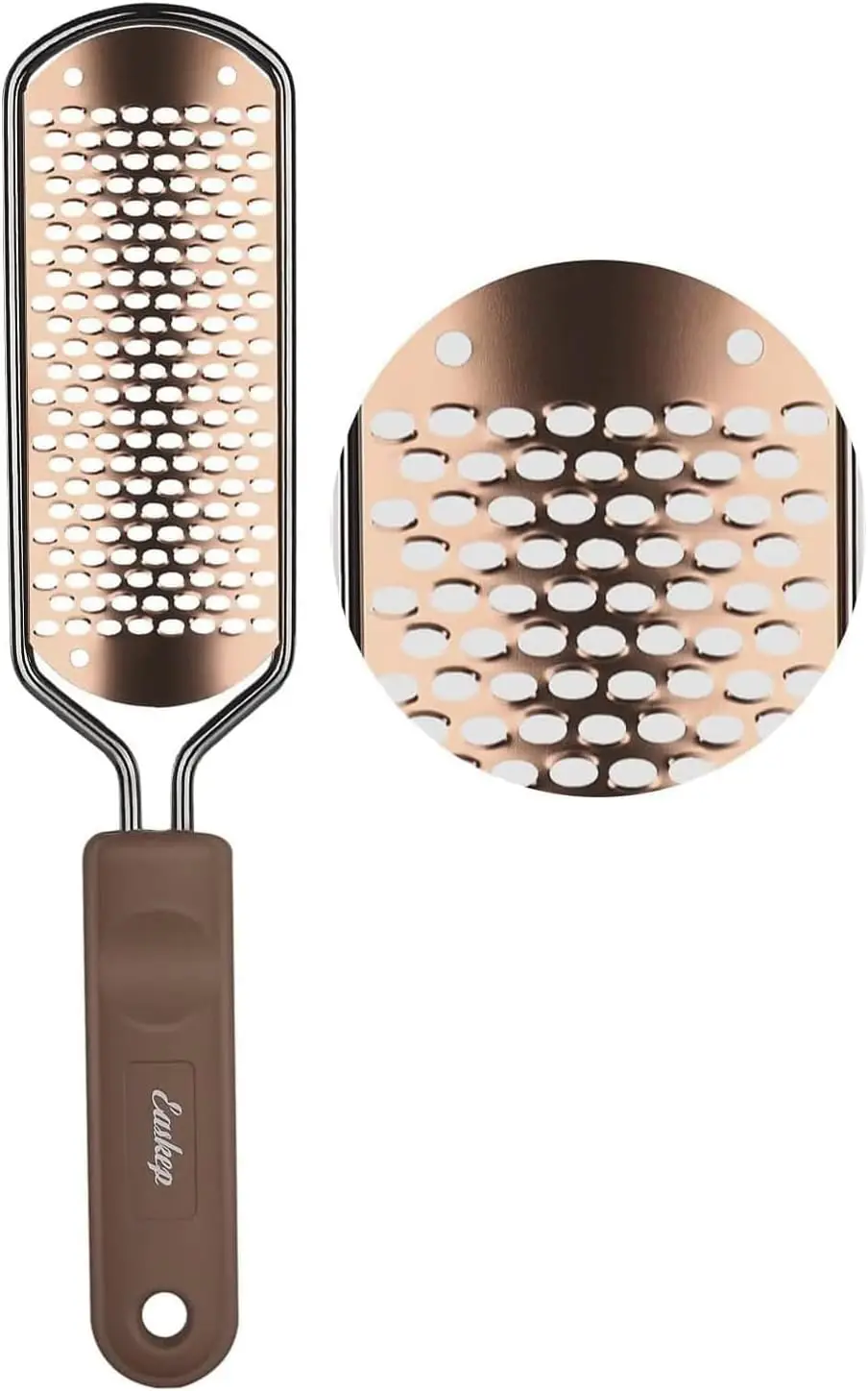 Professioneller Fußfeilen-Scrubber Pediküre-Werkzeug - Hornhautentferner für Trockene und Nasse Füße, Goldene Farbe