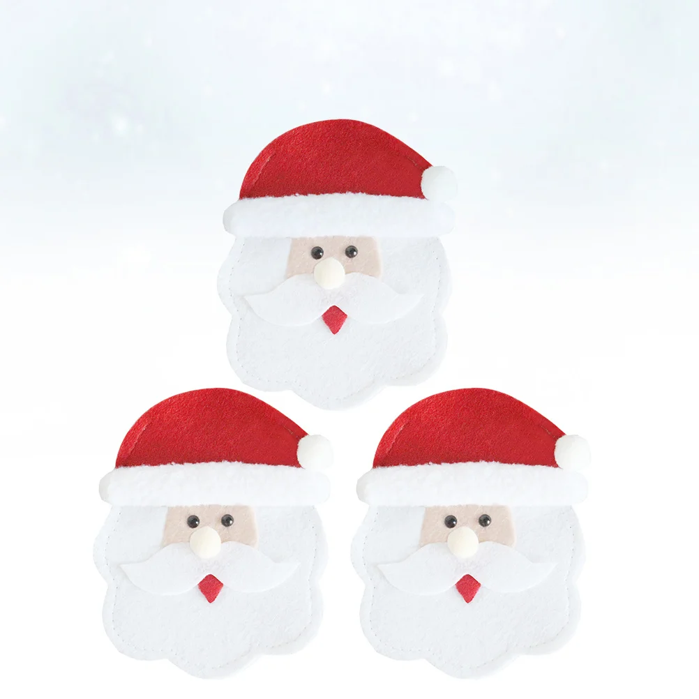 

3pcs Cutlery Bags Reusable Cloth Tableware Covers For Christmas Party Decor Holiday Dinner Table Decoration Supplies