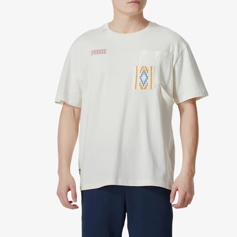 

Оригинальная новая мужская дышащая футболка с круглым вырезом и принтом Puma 626868-55