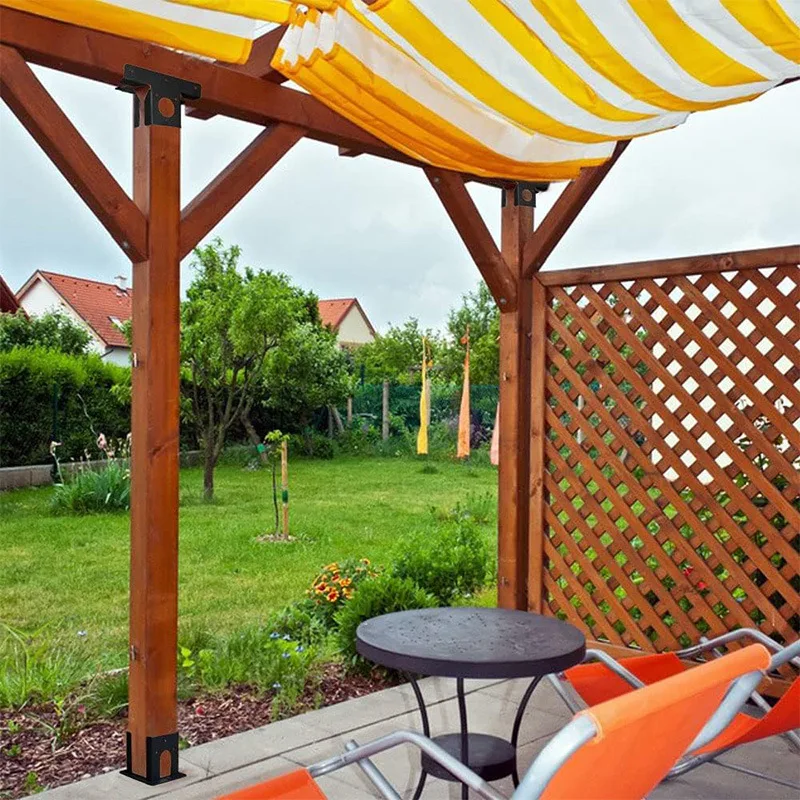 Heavy Duty Metal Angle FrameTShape 3 Direction Extension Adjustable Beam Pillar Fixed Bracket Pergola Exte