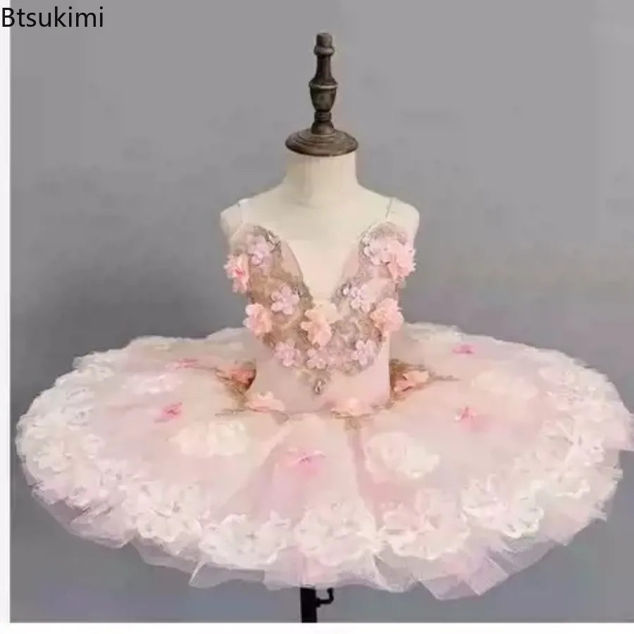 Nuevos Tutus de Ballet 2026 para Niñas, Tutu de Ballet Profesional, Vestido de Bailarina, Tutu Clásico Tipo Pancake, Disfraz de Danza, Falda