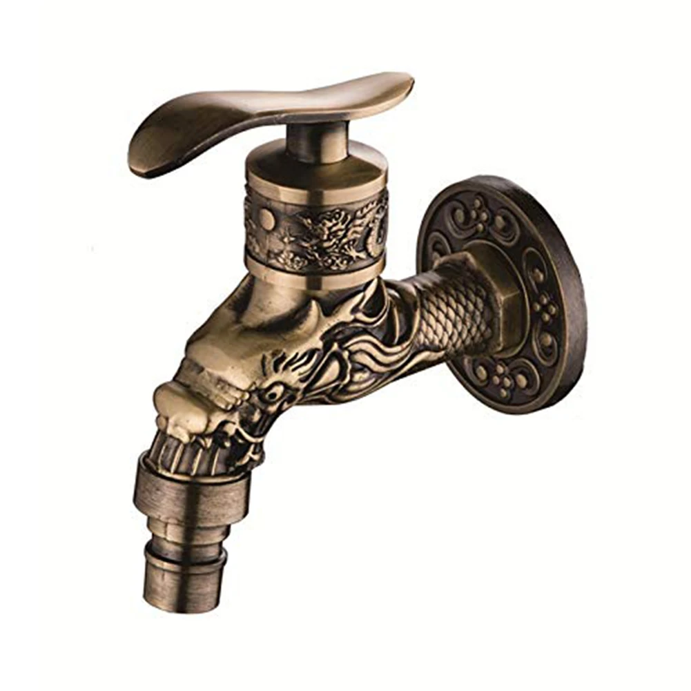 Ancient European Style Washing Machine Faucet Into The Wall Vintage Single Cold Faucet Mop Sink Zinc Alloy Faucet Garden Yard