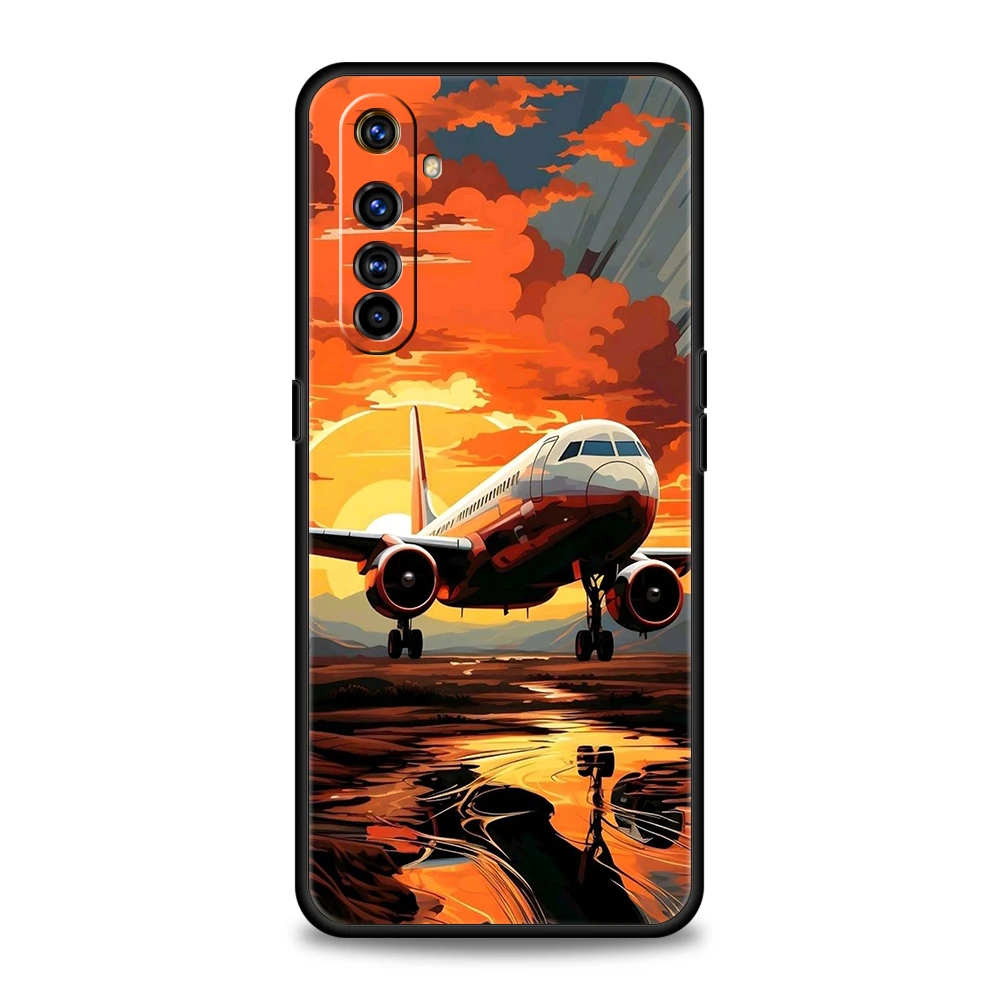 Sky Jet Fighter Phone Case for Oppo A17 A12 A57 A74 A16 Find X5 X6 A52 A53 A54 A15 Reno 6 Z 7 Pro A9 2020 5G Silicone Shell Bags