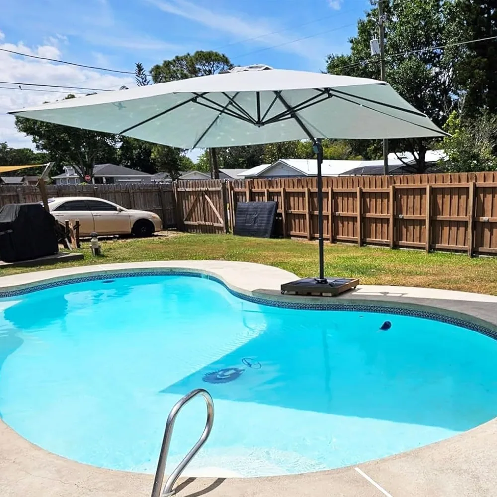 

Patio Umbrella 10' X 13' Rectangle Cantilever Umbrella Large Aluminum Outdoor Umbrellas with 360-degree Rotation &, Customized
